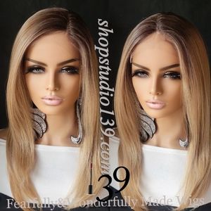 Honey blonde balayage lace front wig